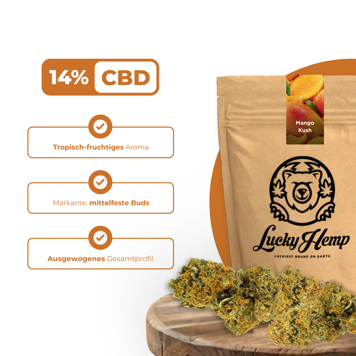 Mango Kush Ökopack Blüten Lucky Hemp